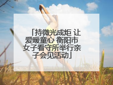 持微光成炬 让爱暖童心 衡阳市女子看守所举行亲子会见活动