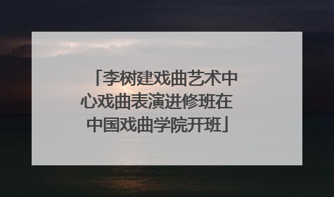 李树建戏曲艺术中心戏曲表演进修班在中国戏曲学院开班