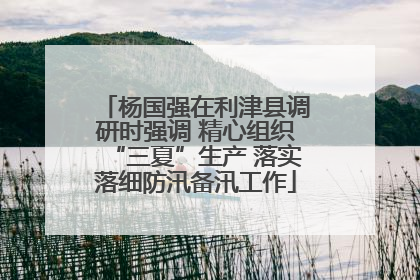 杨国强在利津县调研时强调 精心组织“三夏”生产 落实落细防汛备汛工作