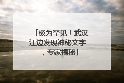极为罕见！武汉江边发现神秘文字，专家揭秘