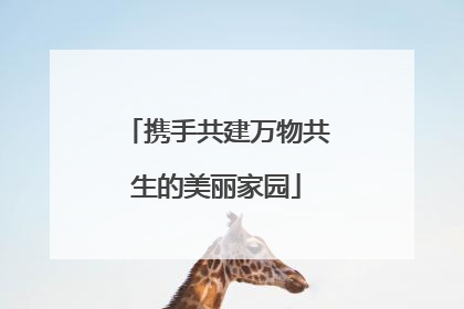 携手共建万物共生的美丽家园