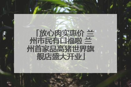 放心肉实惠价 兰州市民有口福啦 兰州首家品高猪世界旗舰店盛大开业