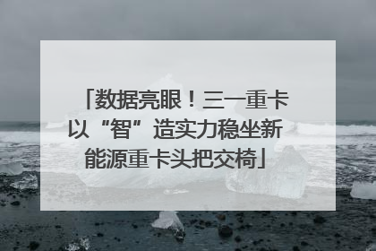 数据亮眼！三一重卡以“智”造实力稳坐新能源重卡头把交椅