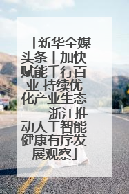 新华全媒头条丨加快赋能千行百业 持续优化产业生态——浙江推动人工智能健康有序发展观察