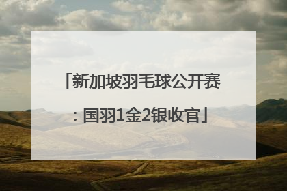 新加坡羽毛球公开赛：国羽1金2银收官