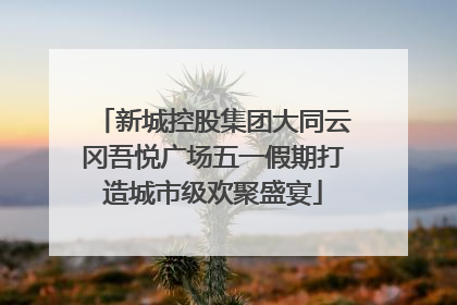 新城控股集团大同云冈吾悦广场五一假期打造城市级欢聚盛宴