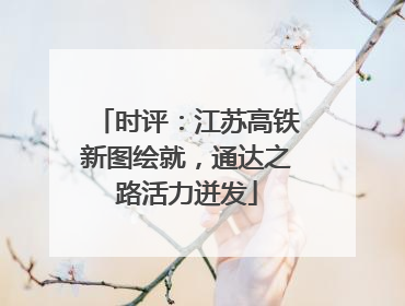 时评：江苏高铁新图绘就，通达之路活力迸发