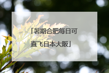 暑期合肥每日可直飞日本大阪