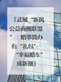 武城“新风公益商圈联盟”：婚事简办有“礼包” “幸福婚车”成新潮