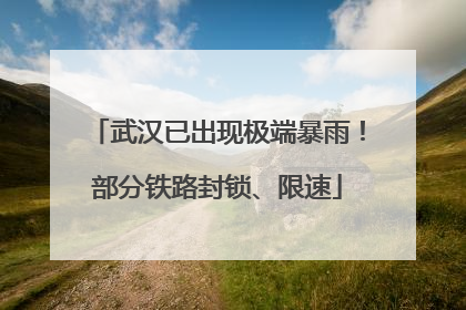 武汉已出现极端暴雨！部分铁路封锁、限速