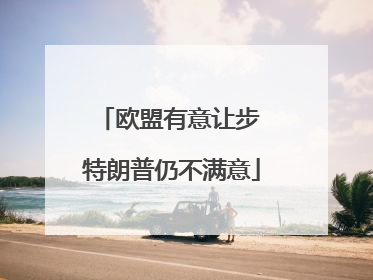欧盟有意让步 特朗普仍不满意