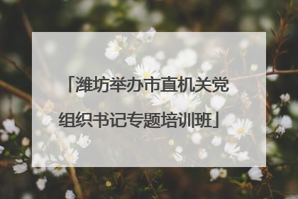 潍坊举办市直机关党组织书记专题培训班