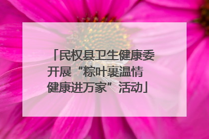 民权县卫生健康委开展“粽叶裹温情 健康进万家”活动