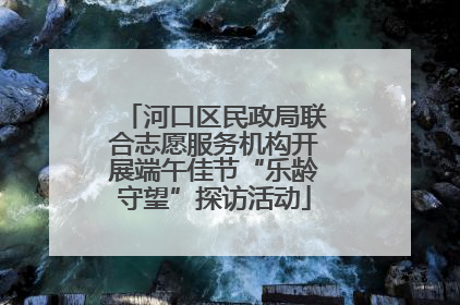 河口区民政局联合志愿服务机构开展端午佳节“乐龄守望”探访活动