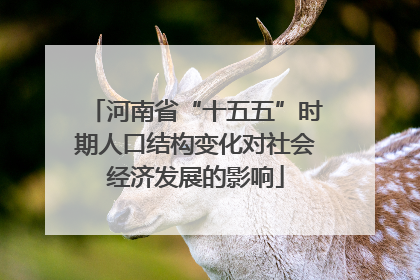 河南省“十五五”时期人口结构变化对社会经济发展的影响