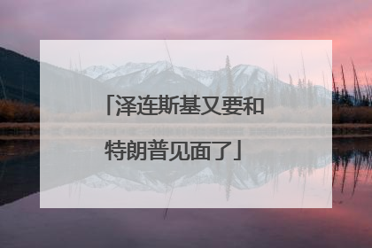 泽连斯基又要和特朗普见面了