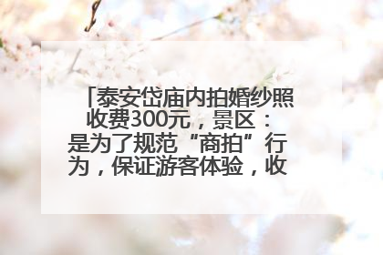 泰安岱庙内拍婚纱照收费300元，景区：是为了规范“商拍”行为，保证游客体验，收取费用全部上交国库