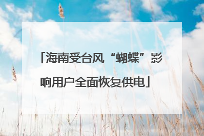 海南受台风“蝴蝶”影响用户全面恢复供电