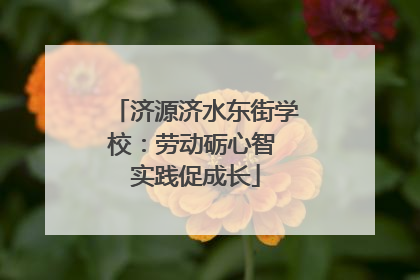 济源济水东街学校：劳动砺心智 实践促成长