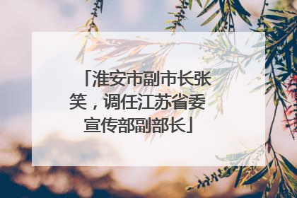 淮安市副市长张笑，调任江苏省委宣传部副部长