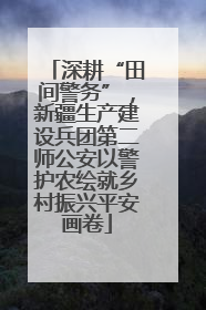 深耕“田间警务”，新疆生产建设兵团第二师公安以警护农绘就乡村振兴平安画卷