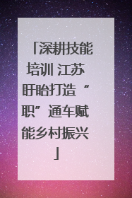 深耕技能培训 江苏盱眙打造“职”通车赋能乡村振兴
