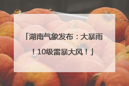 湖南气象发布：大暴雨！10级雷暴大风！