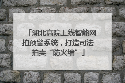 湖北高院上线智能网拍预警系统，打造司法拍卖“防火墙”