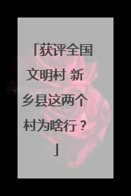 获评全国文明村 新乡县这两个村为啥行？