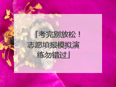 考完别放松！志愿填报模拟演练勿错过