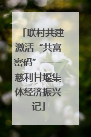 联村共建激活“共富密码”——慈利甘堰集体经济振兴记