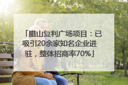 腊山复利广场项目：已吸引20余家知名企业进驻，整体招商率70%