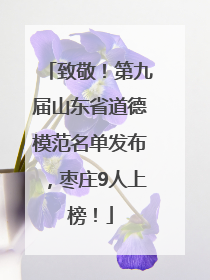 致敬！第九届山东省道德模范名单发布，枣庄9人上榜！