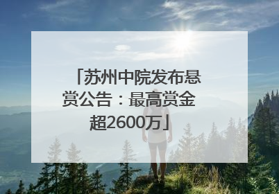 苏州中院发布悬赏公告：最高赏金超2600万
