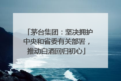 茅台集团：坚决拥护中央和省委有关部署，推动白酒回归初心