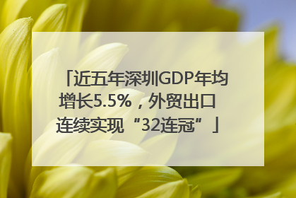 近五年深圳GDP年均增长5.5%，外贸出口连续实现“32连冠”