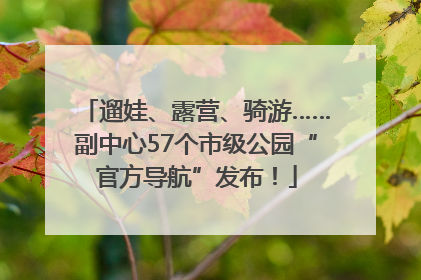 遛娃、露营、骑游……副中心57个市级公园“官方导航”发布！
