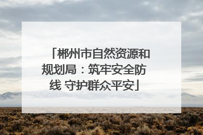郴州市自然资源和规划局：筑牢安全防线 守护群众平安