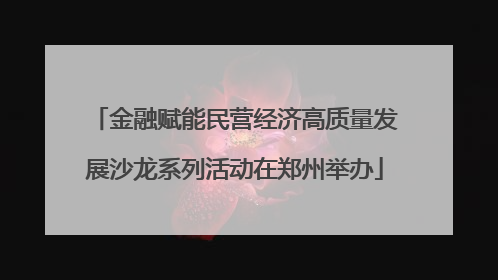 金融赋能民营经济高质量发展沙龙系列活动在郑州举办