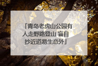 青岛老虎山公园有人走野路登山 盲目抄近道易生意外