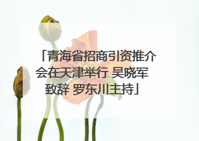 青海省招商引资推介会在天津举行 吴晓军致辞 罗东川主持