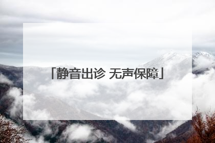 静音出诊 无声保障