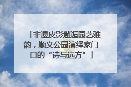 非遗皮影邂逅园艺雅韵，顺义公园演绎家门口的“诗与远方”