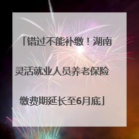 错过不能补缴！湖南灵活就业人员养老保险缴费期延长至6月底