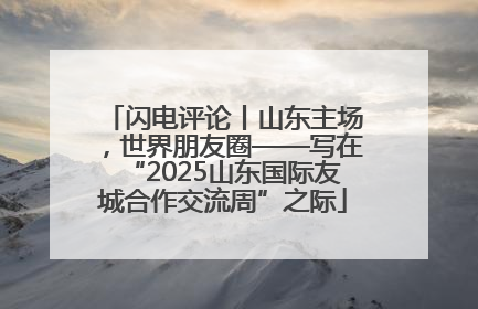 闪电评论丨山东主场，世界朋友圈——写在“2025山东国际友城合作交流周”之际