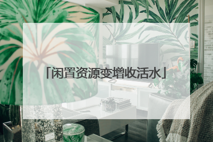 闲置资源变增收活水