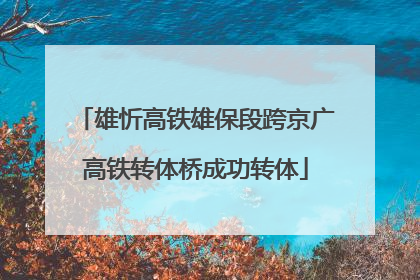 雄忻高铁雄保段跨京广高铁转体桥成功转体