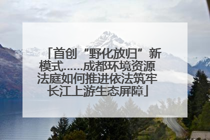 首创“野化放归”新模式……成都环境资源法庭如何推进依法筑牢长江上游生态屏障