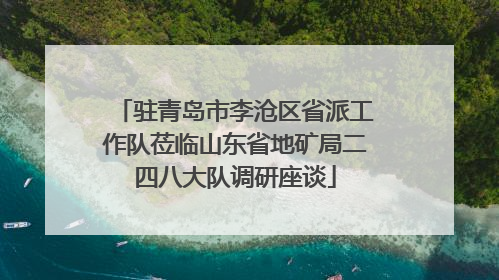 驻青岛市李沧区省派工作队莅临山东省地矿局二四八大队调研座谈