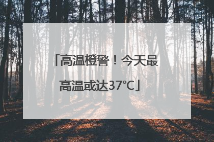 高温橙警！今天最高温或达37℃